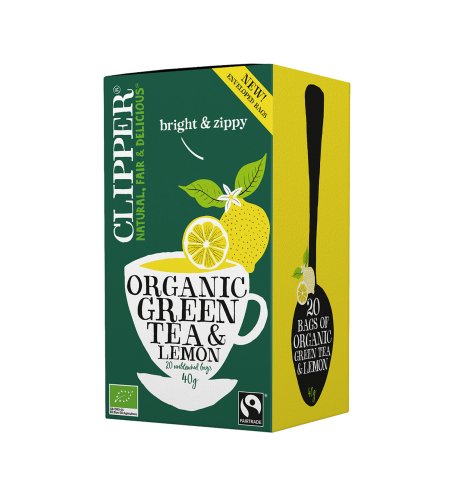 Herbata zielona z cytryną FAIR TRADE BIO (20x2g) 40g CLIPPER