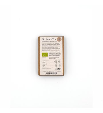 Biossom Snack Tin No. 02 – back label with ingredients and nutritional information