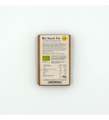 Biossom Snack Tin No. 04 – product label with ingredients, net weight and nutritional information